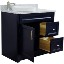 Load image into Gallery viewer, Bellaterra Home Vanity BellaTerra Home 37" Single sink vanity in Blue finish with White carrara marble and Left door/Round Left sink 400700-37L-BU-WMRDL
