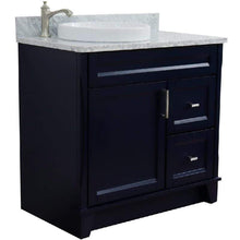 Load image into Gallery viewer, Bellaterra Home Vanity BellaTerra Home 37" Single sink vanity in Blue finish with White carrara marble and Left door/Round Left sink 400700-37L-BU-WMRDL