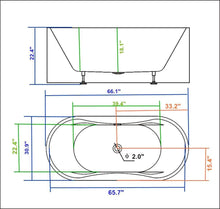 Load image into Gallery viewer, Legion Furniture Bathtub Legion Furniture WE6847 66" White Acrylic Tub, No Faucet