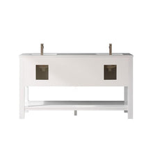 Load image into Gallery viewer, Vinnova Vanity Vinnova Grayson 60" Double Vanity in White and Composite Carrara White Stone Countertop Without Mirror
