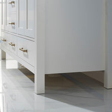 Load image into Gallery viewer, Vinnova Vanity Vinnova Shannon 60" Double Vanity in White and Composite Carrara White Stone Countertop Without Mirror