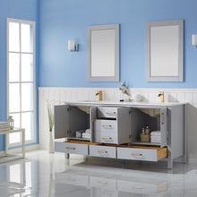 Load image into Gallery viewer, Vinnova Vanity Vinnova Shannon 72" Double Vanity in Paris Grey and Composite Carrara White Stone Countertop With Mirror