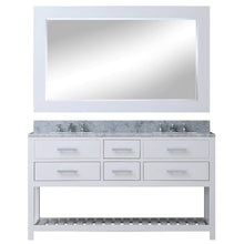Load image into Gallery viewer, Water Creation Vanity Water Creation MA60CW01PW-R60BX0901 60 Inch Pure White Double Sink Bathroom Vanity With Matching Framed Mirror And Faucet From The Madalyn Collection