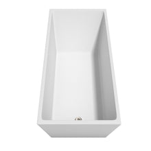 Load image into Gallery viewer, Wyndham Collection Bathtub Wyndham Collection WCBTK150167ATP11BN Hannah 67 Inch Freestanding Bathtub in White with Floor Mounted Faucet, Drain and Overflow Trim in Brushed Nickel