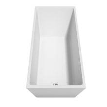 Load image into Gallery viewer, Wyndham Collection Bathtub Wyndham Collection WCBTK150167ATP11PC Hannah 67 Inch Freestanding Bathtub in White with Floor Mounted Faucet, Drain and Overflow Trim in Polished Chrome