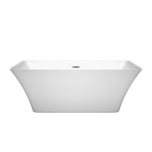 Load image into Gallery viewer, Wyndham Collection Bathtub Wyndham Collection WCBTK150459 Tiffany 59 Inch Freestanding Bathtub in White with Polished Chrome Drain and Overflow Trim