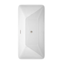 Load image into Gallery viewer, Wyndham Collection Bathtub Wyndham Collection WCBTK150459ATP11BN Tiffany 59 Inch Freestanding Bathtub in White with Floor Mounted Faucet, Drain and Overflow Trim in Brushed Nickel