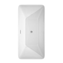 Load image into Gallery viewer, Wyndham Collection Bathtub Wyndham Collection WCBTK150459ATP11PC Tiffany 59 Inch Freestanding Bathtub in White with Floor Mounted Faucet, Drain and Overflow Trim in Polished Chrome