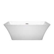Load image into Gallery viewer, Wyndham Collection Bathtub Wyndham Collection WCBTK150459BNTRIM Tiffany 59 Inch Freestanding Bathtub in White with Brushed Nickel Drain and Overflow Trim