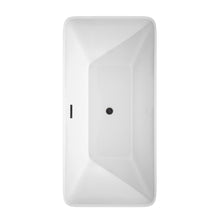 Load image into Gallery viewer, Wyndham Collection Bathtub Wyndham Collection WCBTK150459MBTRIM Tiffany 59 Inch Freestanding Bathtub in White with Matte Black Drain and Overflow Trim