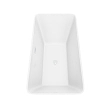 Load image into Gallery viewer, Wyndham Collection Bathtub Wyndham Collection WCBTK150459SWTRIM Tiffany 59 Inch Freestanding Bathtub in White with Shiny White Drain and Overflow Trim