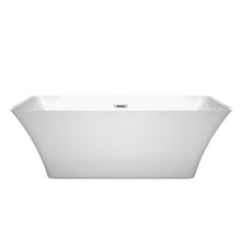 Load image into Gallery viewer, Wyndham Collection Bathtub Wyndham Collection WCBTK150467 Tiffany 67 Inch Freestanding Bathtub in White with Polished Chrome Drain and Overflow Trim