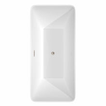 Load image into Gallery viewer, Wyndham Collection Bathtub Wyndham Collection WCBTK150467ATP11BN Tiffany 67 Inch Freestanding Bathtub in White with Floor Mounted Faucet, Drain and Overflow Trim in Brushed Nickel