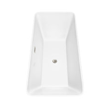 Load image into Gallery viewer, Wyndham Collection Bathtub Wyndham Collection WCBTK150467ATP11BN Tiffany 67 Inch Freestanding Bathtub in White with Floor Mounted Faucet, Drain and Overflow Trim in Brushed Nickel