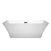 Load image into Gallery viewer, Wyndham Collection Bathtub Wyndham Collection WCBTK150467MBTRIM Tiffany 67 Inch Freestanding Bathtub in White with Matte Black Drain and Overflow Trim