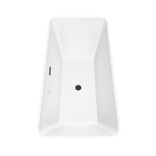 Load image into Gallery viewer, Wyndham Collection Bathtub Wyndham Collection WCBTK150467MBTRIM Tiffany 67 Inch Freestanding Bathtub in White with Matte Black Drain and Overflow Trim