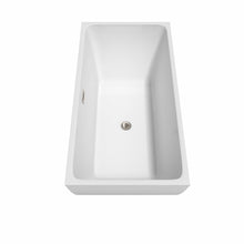 Load image into Gallery viewer, Wyndham Collection Bathtub Wyndham Collection WCBTK150559BNTRIM Rachel 59 Inch Freestanding Bathtub in White with Brushed Nickel Drain and Overflow Trim