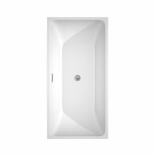 Load image into Gallery viewer, Wyndham Collection Bathtub Wyndham Collection WCBTK150559BNTRIM Rachel 59 Inch Freestanding Bathtub in White with Brushed Nickel Drain and Overflow Trim