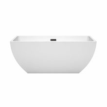 Load image into Gallery viewer, Wyndham Collection Bathtub Wyndham Collection WCBTK150559MBTRIM Rachel 59 Inch Freestanding Bathtub in White with Matte Black Drain and Overflow Trim