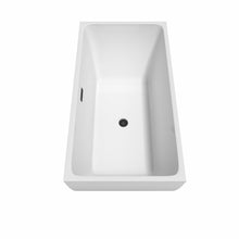 Load image into Gallery viewer, Wyndham Collection Bathtub Wyndham Collection WCBTK150559MBTRIM Rachel 59 Inch Freestanding Bathtub in White with Matte Black Drain and Overflow Trim