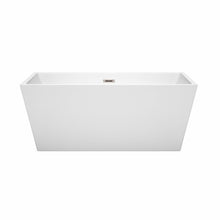 Load image into Gallery viewer, Wyndham Collection Bathtub Wyndham Collection WCBTK151459BNTRIM Sara 59 Inch Freestanding Bathtub in White with Brushed Nickel Drain and Overflow Trim