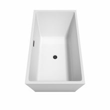Load image into Gallery viewer, Wyndham Collection Bathtub Wyndham Collection WCBTK151459MBTRIM Sara 59 Inch Freestanding Bathtub in White with Matte Black Drain and Overflow Trim