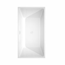Load image into Gallery viewer, Wyndham Collection Bathtub Wyndham Collection WCBTK151459SWTRIM Sara 59 Inch Freestanding Bathtub in White with Shiny White Drain and Overflow Trim