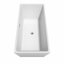 Load image into Gallery viewer, Wyndham Collection Bathtub Wyndham Collection WCBTK151467BNTRIM Sara 67 Inch Freestanding Bathtub in White with Brushed Nickel Drain and Overflow Trim