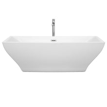 Load image into Gallery viewer, Wyndham Collection Bathtub Wyndham Collection WCBTK151871ATP11PC Maryam 71 Inch Freestanding Bathtub in White with Floor Mounted Faucet, Drain and Overflow Trim in Polished Chrome