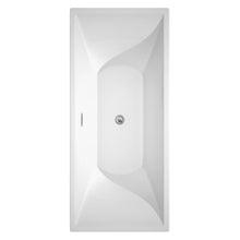 Load image into Gallery viewer, Wyndham Collection Bathtub Wyndham Collection WCBTK151871ATP11PC Maryam 71 Inch Freestanding Bathtub in White with Floor Mounted Faucet, Drain and Overflow Trim in Polished Chrome