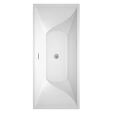 Load image into Gallery viewer, Wyndham Collection Bathtub Wyndham Collection WCBTK151871BNTRIM Maryam 71 Inch Freestanding Bathtub in White with Brushed Nickel Drain and Overflow Trim