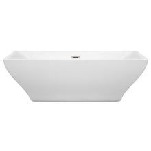 Load image into Gallery viewer, Wyndham Collection Bathtub Wyndham Collection WCBTK151871BNTRIM Maryam 71 Inch Freestanding Bathtub in White with Brushed Nickel Drain and Overflow Trim