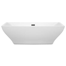 Load image into Gallery viewer, Wyndham Collection Bathtub Wyndham Collection WCBTK151871MBTRIM Maryam 71 Inch Freestanding Bathtub in White with Matte Black Drain and Overflow Trim