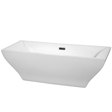 Load image into Gallery viewer, Wyndham Collection Bathtub Wyndham Collection WCBTK151871MBTRIM Maryam 71 Inch Freestanding Bathtub in White with Matte Black Drain and Overflow Trim
