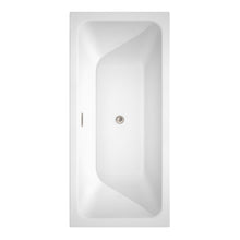 Load image into Gallery viewer, Wyndham Collection Bathtub Wyndham Collection WCBTK151967ATP11BN Galina 67 Inch Freestanding Bathtub in White with Floor Mounted Faucet, Drain and Overflow Trim in Brushed Nickel