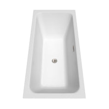 Load image into Gallery viewer, Wyndham Collection Bathtub Wyndham Collection WCBTK151967ATP11BN Galina 67 Inch Freestanding Bathtub in White with Floor Mounted Faucet, Drain and Overflow Trim in Brushed Nickel