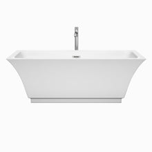 Load image into Gallery viewer, Wyndham Collection Bathtub Wyndham Collection WCBTK151967ATP11PC Galina 67 Inch Freestanding Bathtub in White with Floor Mounted Faucet, Drain and Overflow Trim in Polished Chrome