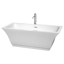 Load image into Gallery viewer, Wyndham Collection Bathtub Wyndham Collection WCBTK151967ATP11PC Galina 67 Inch Freestanding Bathtub in White with Floor Mounted Faucet, Drain and Overflow Trim in Polished Chrome