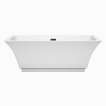 Load image into Gallery viewer, Wyndham Collection Bathtub Wyndham Collection WCBTK151967MBTRIM Galina 67 Inch Freestanding Bathtub in White with Matte Black Drain and Overflow Trim