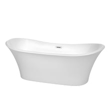 Load image into Gallery viewer, Wyndham Collection Bathtub Wyndham Collection WCBTK152871 Bolera 71 Inch Freestanding Bathtub in White with Polished Chrome Drain and Overflow Trim