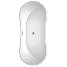 Load image into Gallery viewer, Wyndham Collection Bathtub Wyndham Collection WCBTK152871ATP11PC Bolera 71 Inch Freestanding Bathtub in White with Floor Mounted Faucet, Drain and Overflow Trim in Polished Chrome