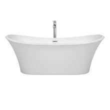 Load image into Gallery viewer, Wyndham Collection Bathtub Wyndham Collection WCBTK152871ATP11PC Bolera 71 Inch Freestanding Bathtub in White with Floor Mounted Faucet, Drain and Overflow Trim in Polished Chrome