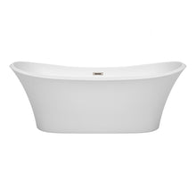 Load image into Gallery viewer, Wyndham Collection Bathtub Wyndham Collection WCBTK152871BNTRIM Bolera 71 Inch Freestanding Bathtub in White with Brushed Nickel Drain and Overflow Trim