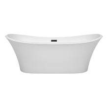 Load image into Gallery viewer, Wyndham Collection Bathtub Wyndham Collection WCBTK152871MBTRIM Bolera 71 Inch Freestanding Bathtub in White with Matte Black Drain and Overflow Trim