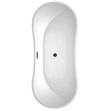 Load image into Gallery viewer, Wyndham Collection Bathtub Wyndham Collection WCBTK152871MBTRIM Bolera 71 Inch Freestanding Bathtub in White with Matte Black Drain and Overflow Trim