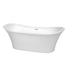 Load image into Gallery viewer, Wyndham Collection Bathtub Wyndham Collection WCBTK152871SWTRIM Bolera 71 Inch Freestanding Bathtub in White with Shiny White Drain and Overflow Trim