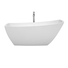Load image into Gallery viewer, Wyndham Collection Bathtub Wyndham Collection WCBTK153367ATP11PC Antigua 67 Inch Freestanding Bathtub in White with Floor Mounted Faucet, Drain and Overflow Trim in Polished Chrome