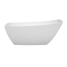 Load image into Gallery viewer, Wyndham Collection Bathtub Wyndham Collection WCBTK153367MBTRIM Antigua 67 Inch Freestanding Bathtub in White with Matte Black Drain and Overflow Trim