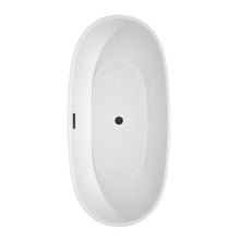 Load image into Gallery viewer, Wyndham Collection Bathtub Wyndham Collection WCBTK156167MBTRIM Juno 67 Inch Freestanding Bathtub in White with Matte Black Drain and Overflow Trim