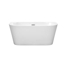Load image into Gallery viewer, Wyndham Collection Bathtub Wyndham Collection WCBTM153459 Callie 59 Inch Freestanding Bathtub in White with Polished Chrome Drain and Overflow Trim